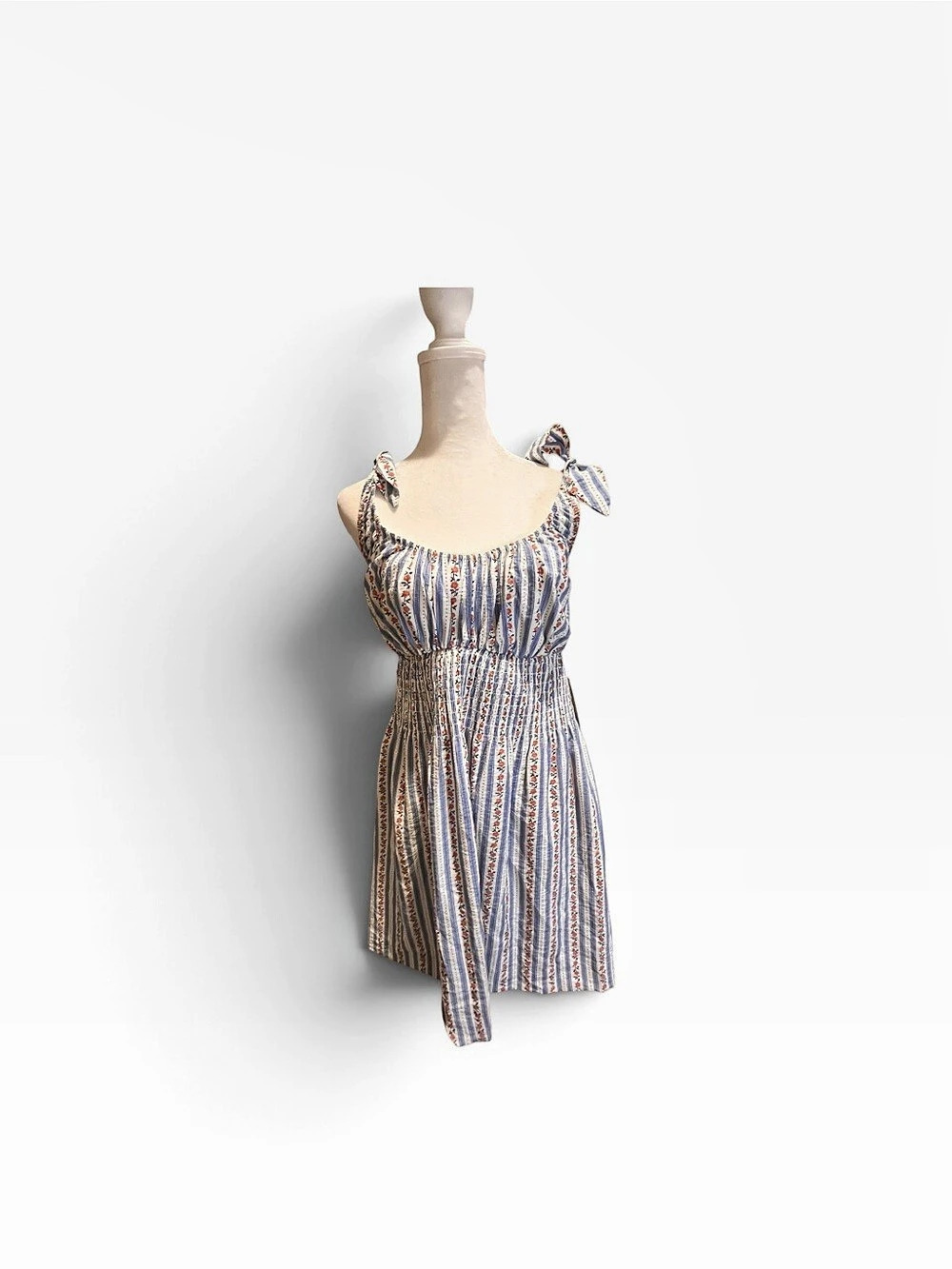 Lee Kacey Striped Mini Dress in Blue & White Size Small NWT